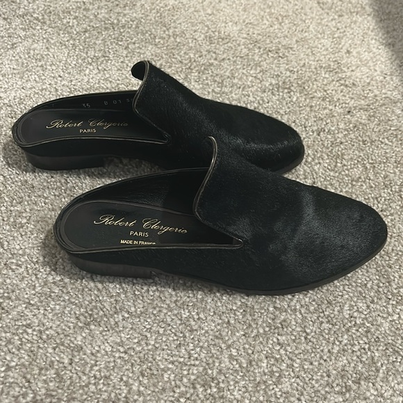 Robert Clergerie Alice Mules Horsehair Flats Slides Sz EUR 35 - Picture 1 of 9